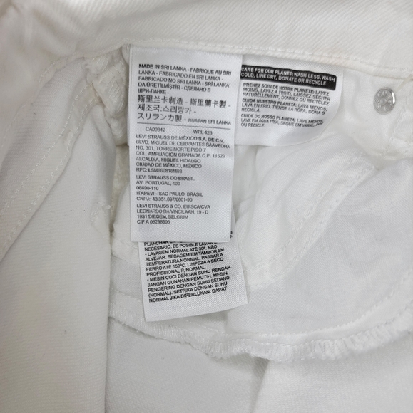 Levi's 711 Skinny Women's Jeans Denim White Sz Waist 28 Length 30 Mid Rise Slim - Picture 12 of 12